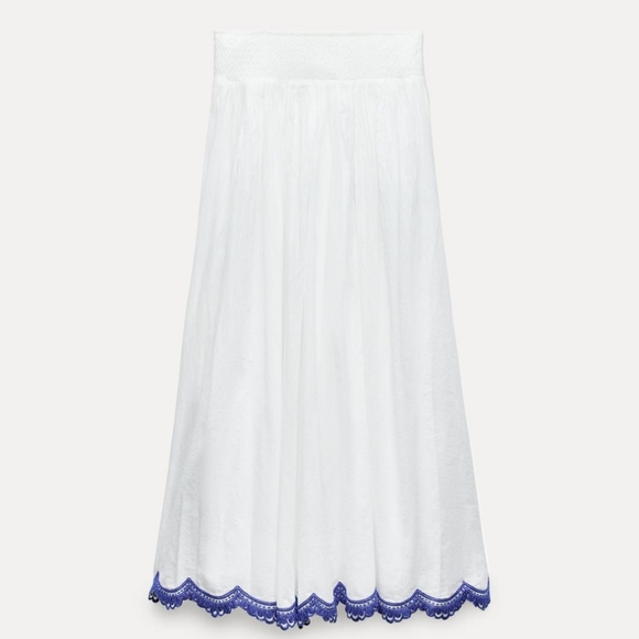 ZARA Skirt White and Blue Size XS and S - Picture 15 of 16